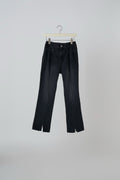Waist Shirred Slit Jeans