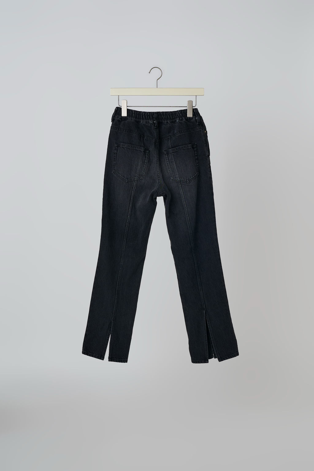 Waist Shirred Slit Jeans