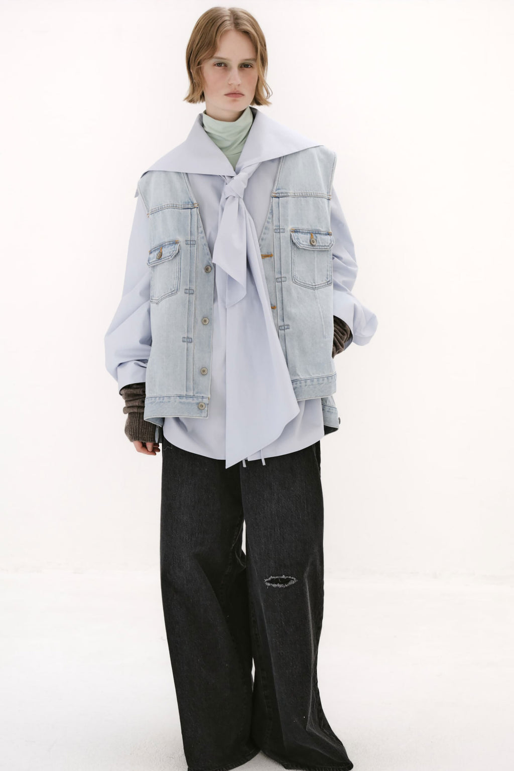 Cotton typewriter sailor shirt