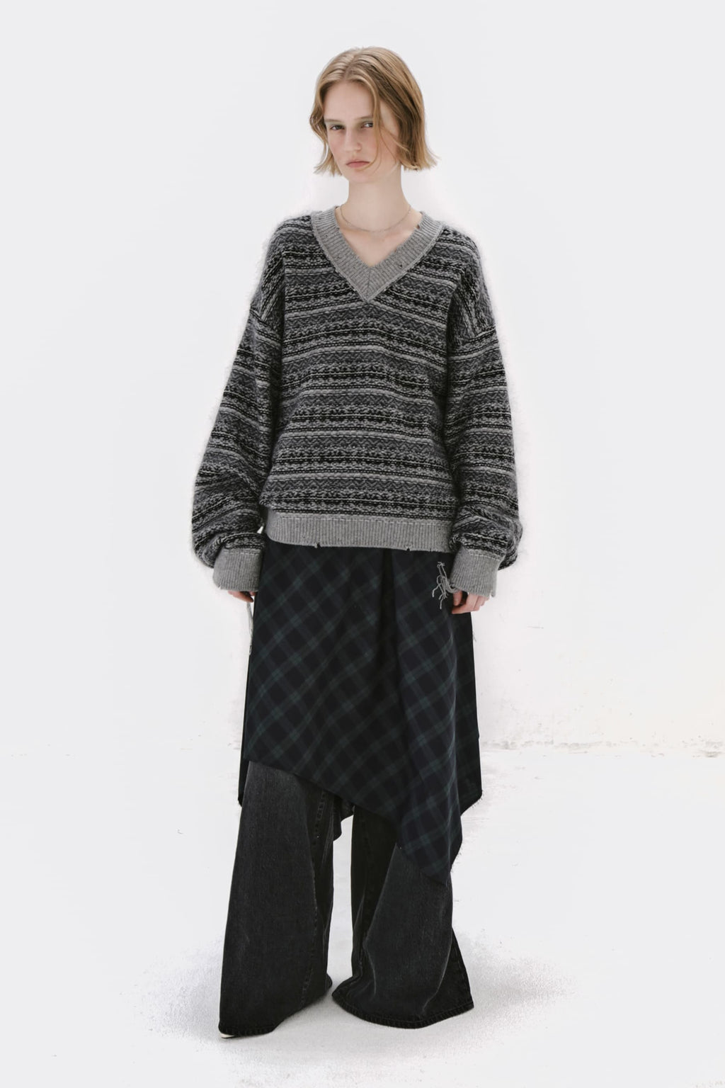 Fair Isle V-neck sweater