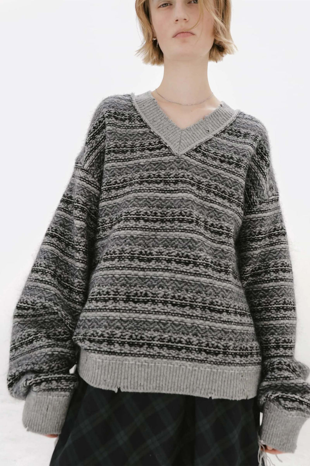 Fair Isle V-neck sweater