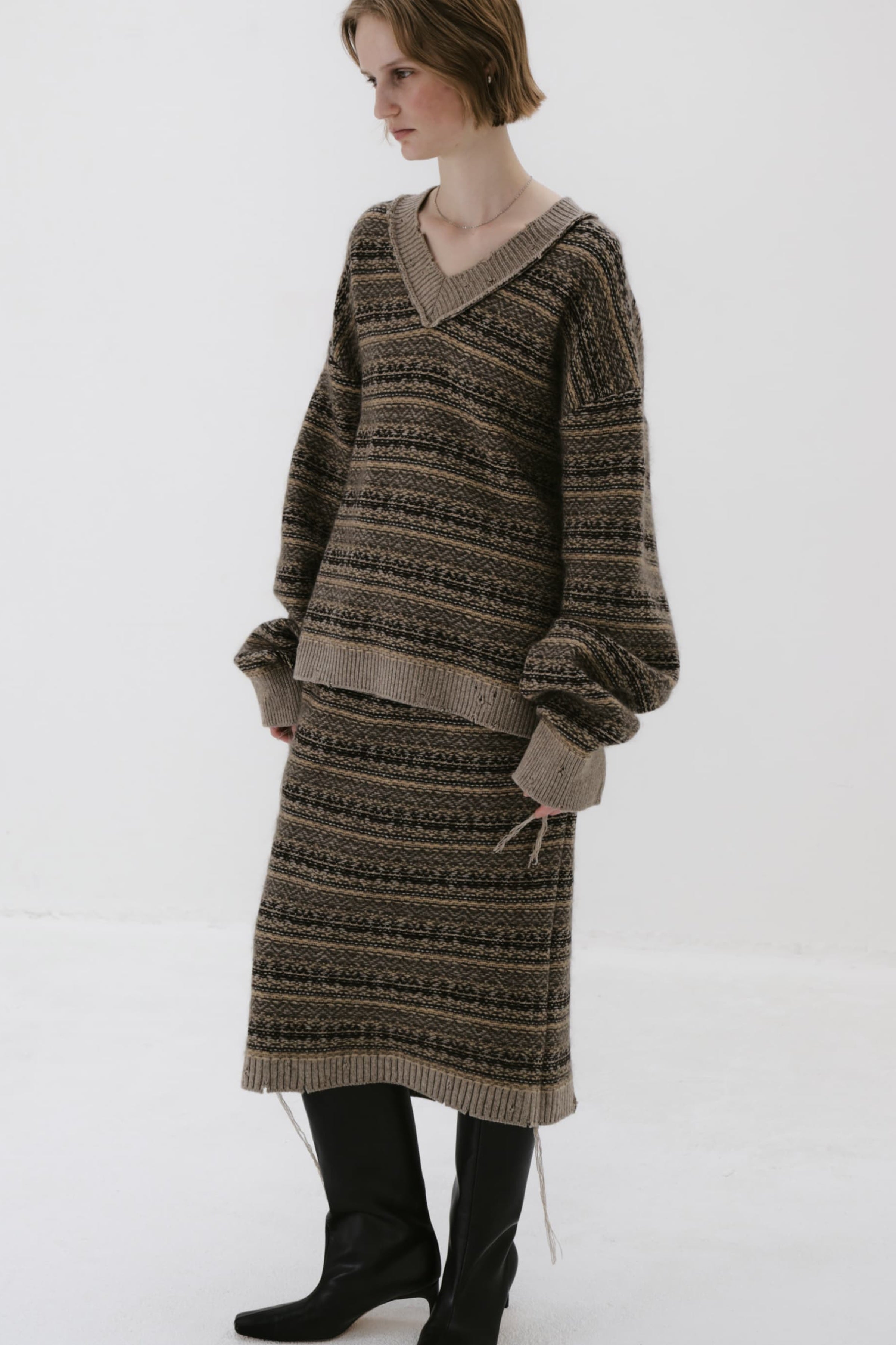 Fair Isle V-neck sweater