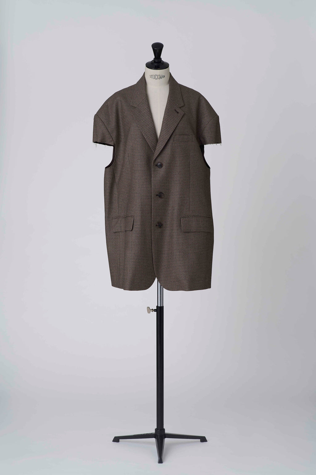 Wool flannel cropped chesterfield vest