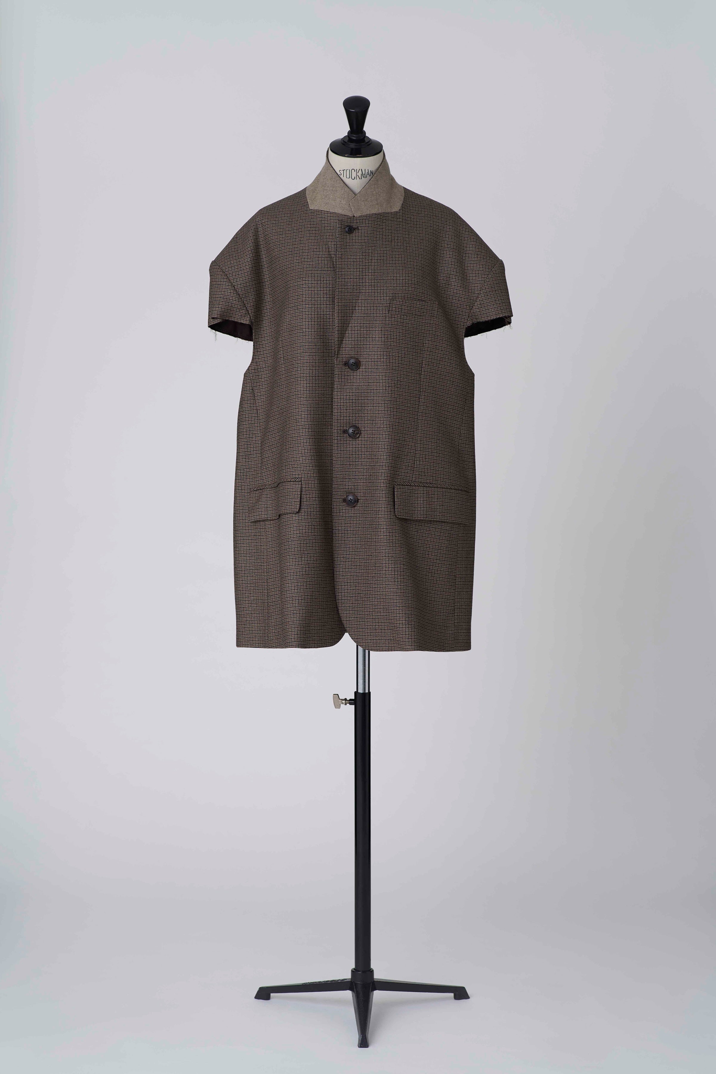 Wool flannel cropped chesterfield vest