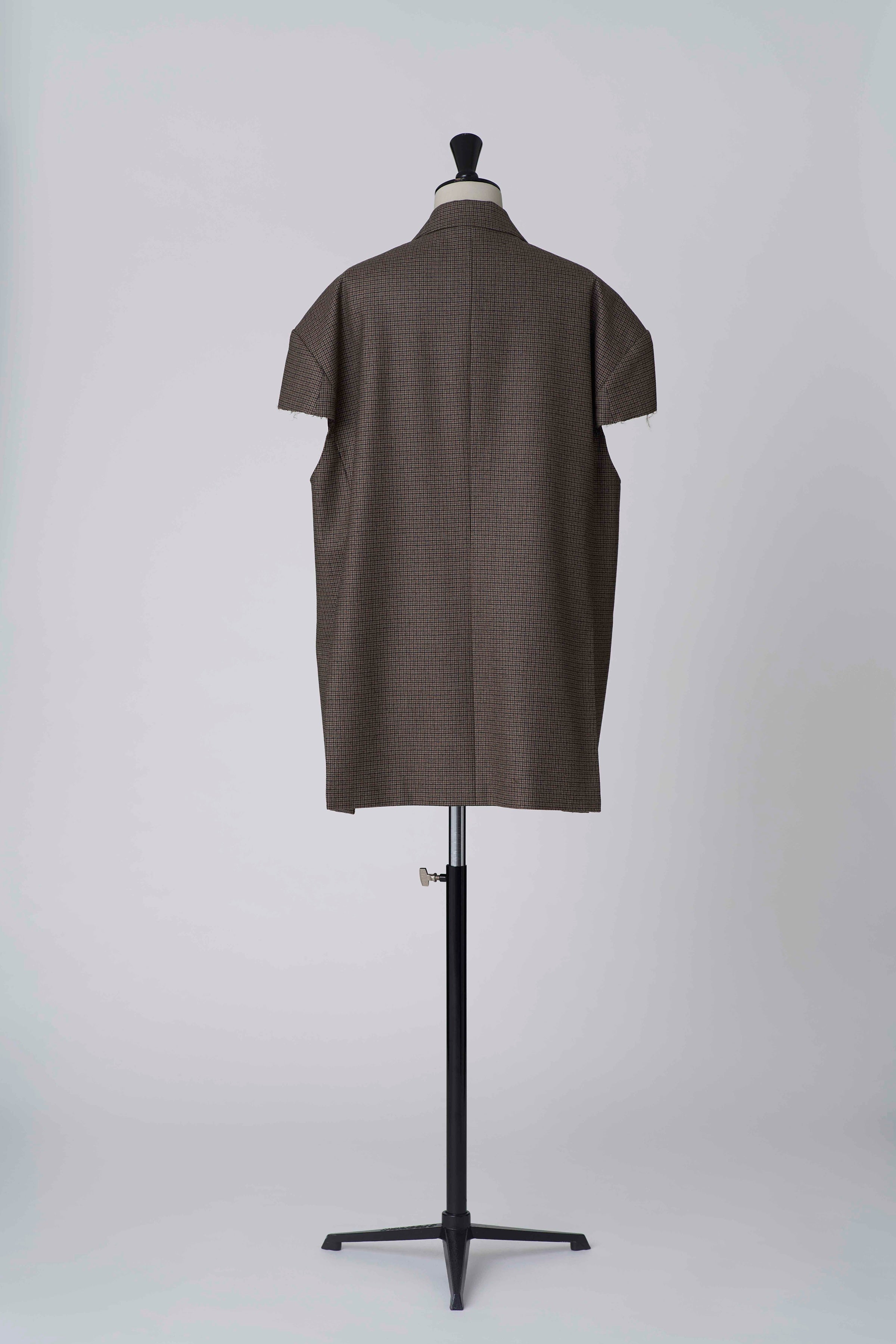 Wool flannel cropped chesterfield vest