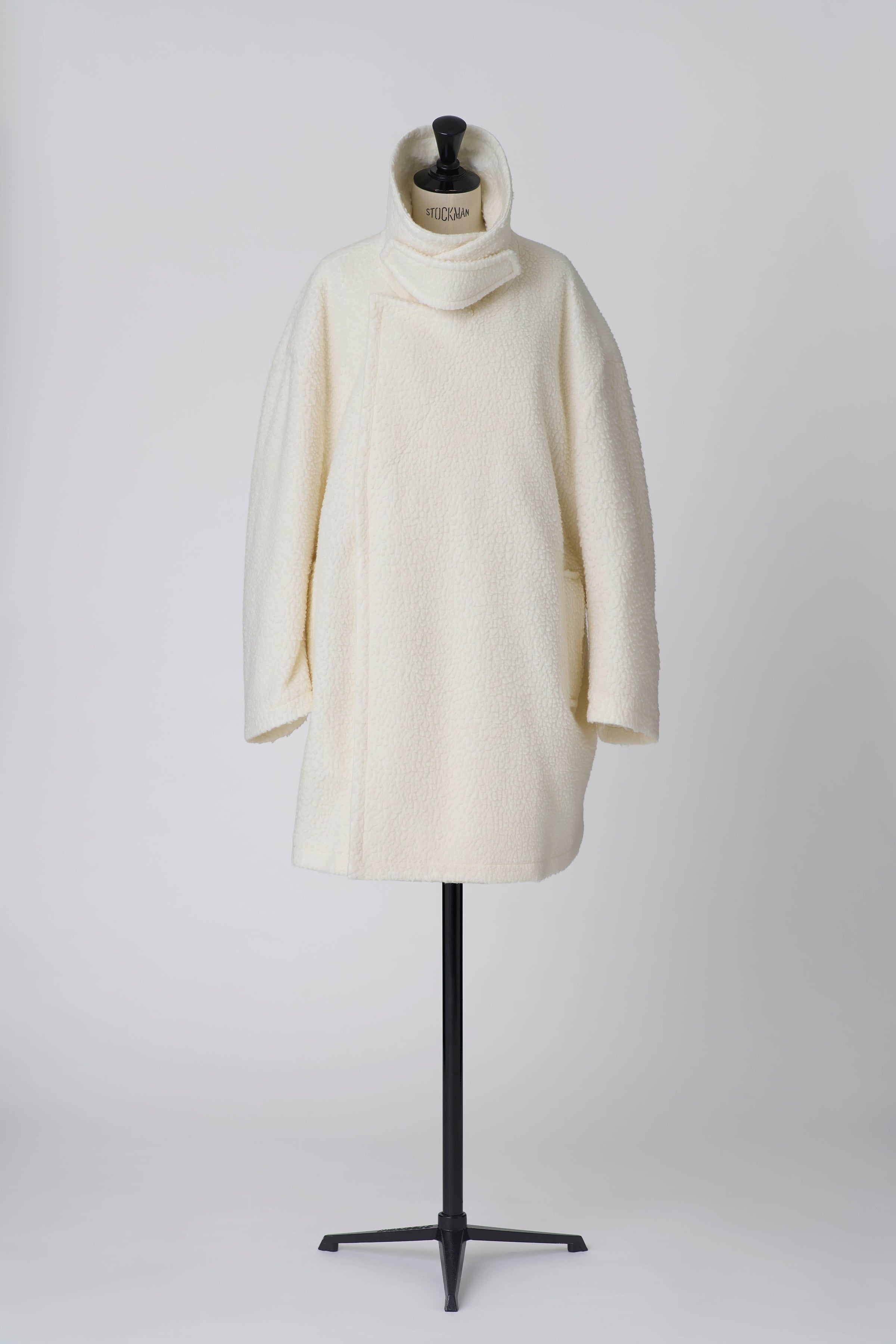 Wool boa oversized pea coat