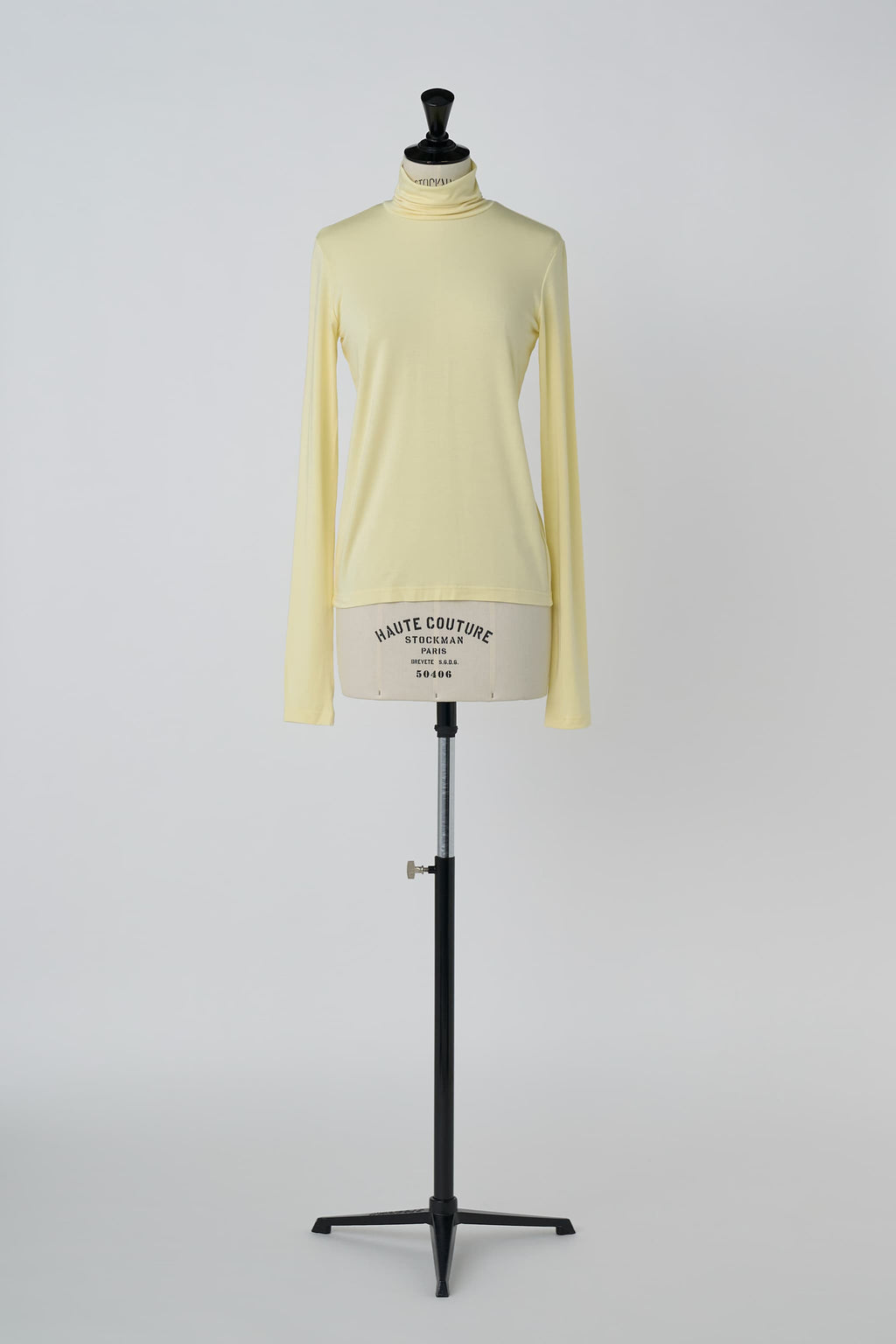 Open back turtle-neck cut sew