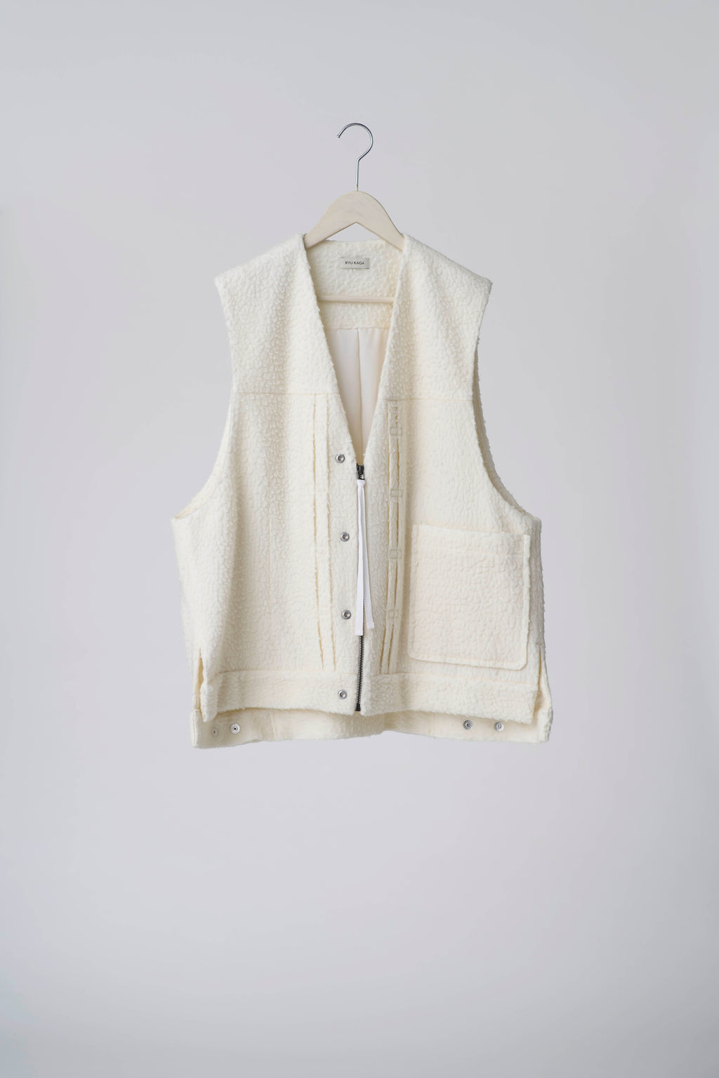 Wool boa oversized vest