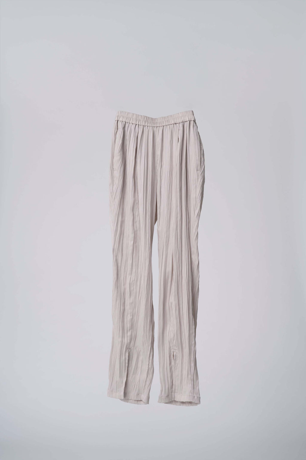 Pleated slit pants