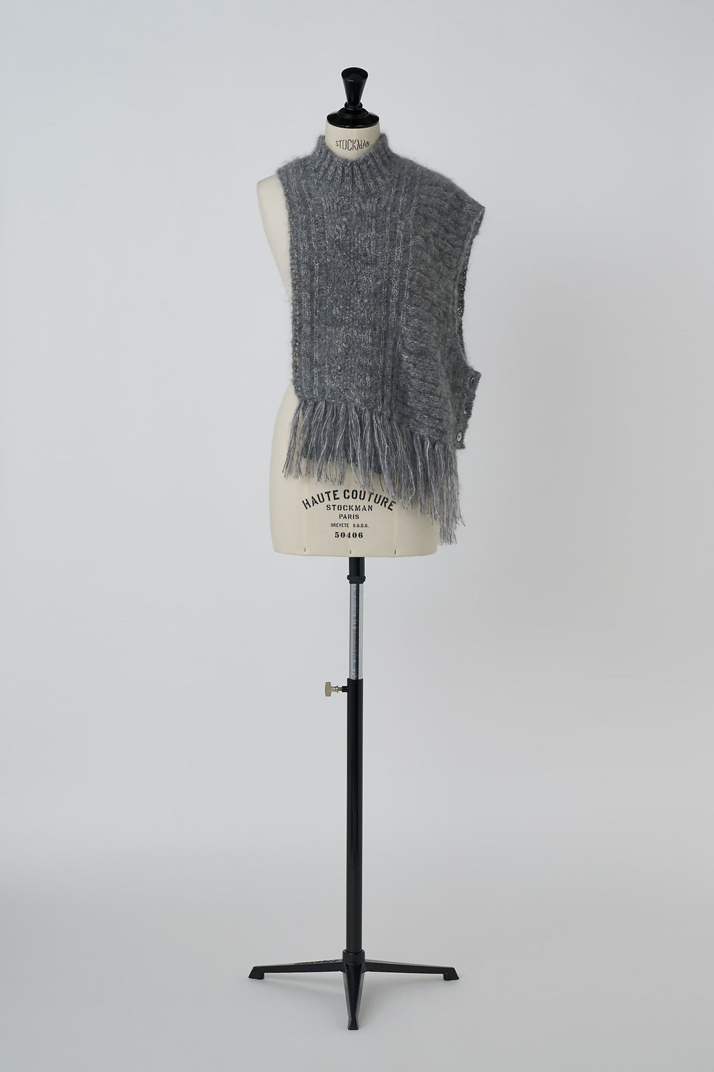 Asymmetry Fisherman's Mohair Fringe Vest