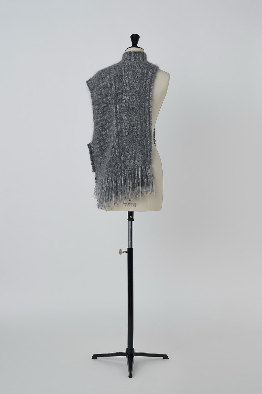 Asymmetry Fisherman's Mohair Fringe Vest