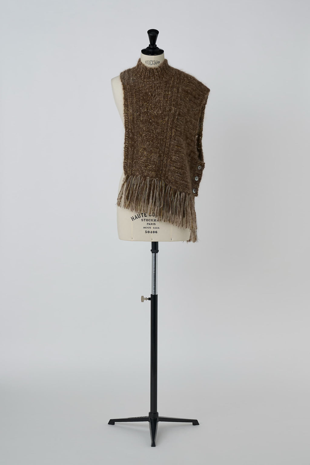 Asymmetry Fisherman's Mohair Fringe Vest