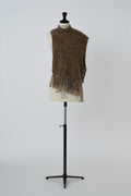 Asymmetry Fisherman's Mohair Fringe Vest