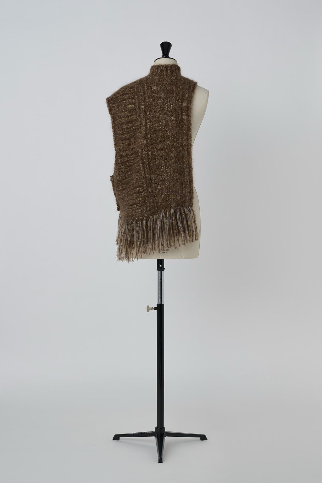 Asymmetry Fisherman's Mohair Fringe Vest