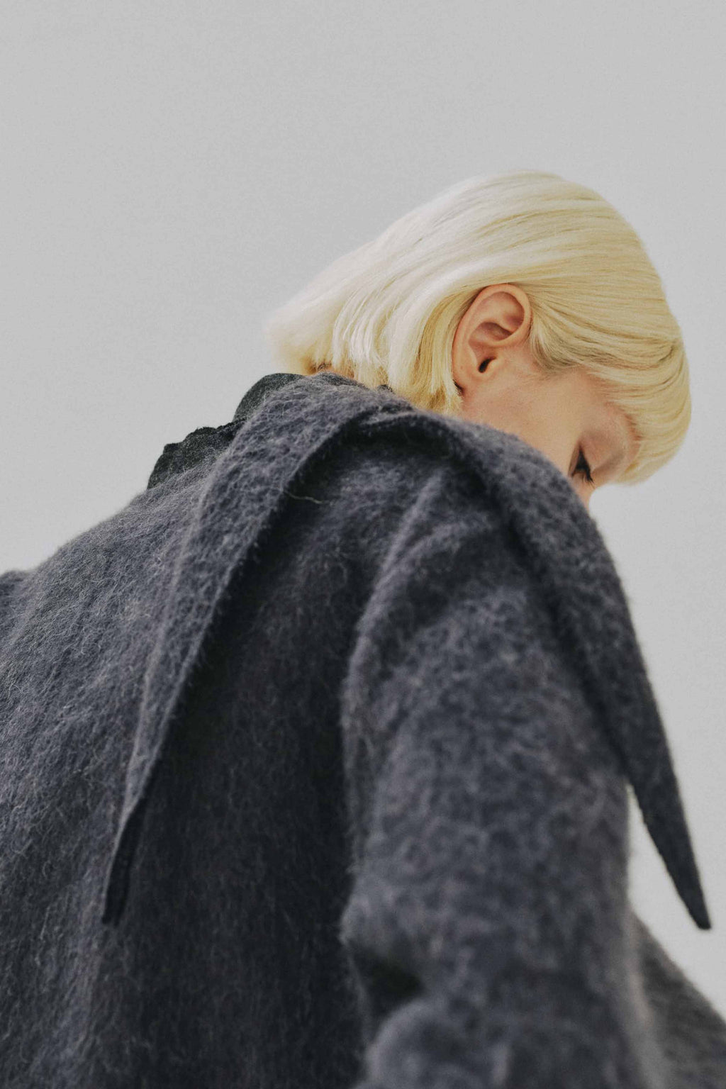 Mohair Shaggy Lapel Collar Jacket