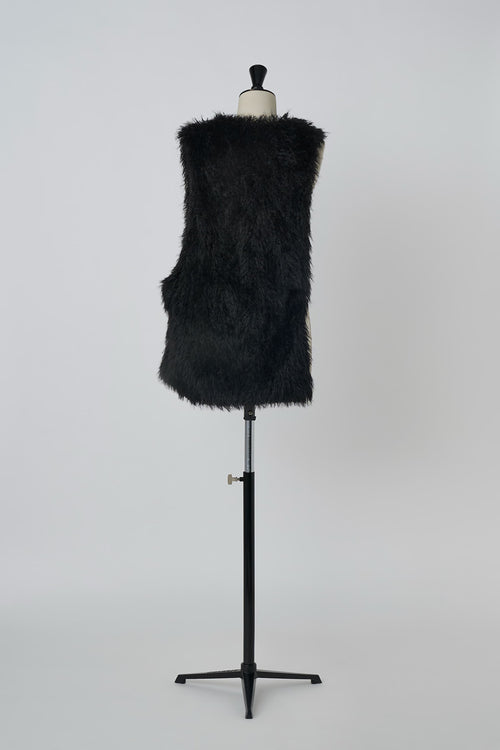 Asymmetrical Faux Fur Vest