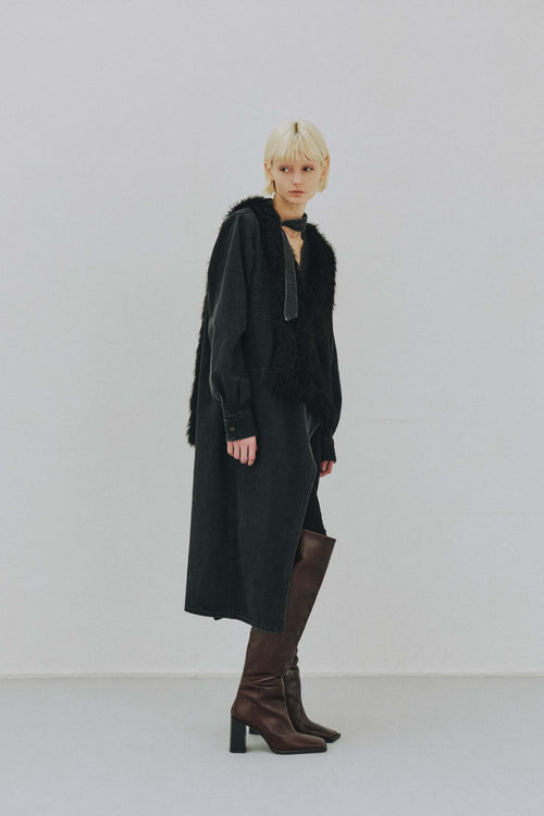 Asymmetrical Faux Fur Vest