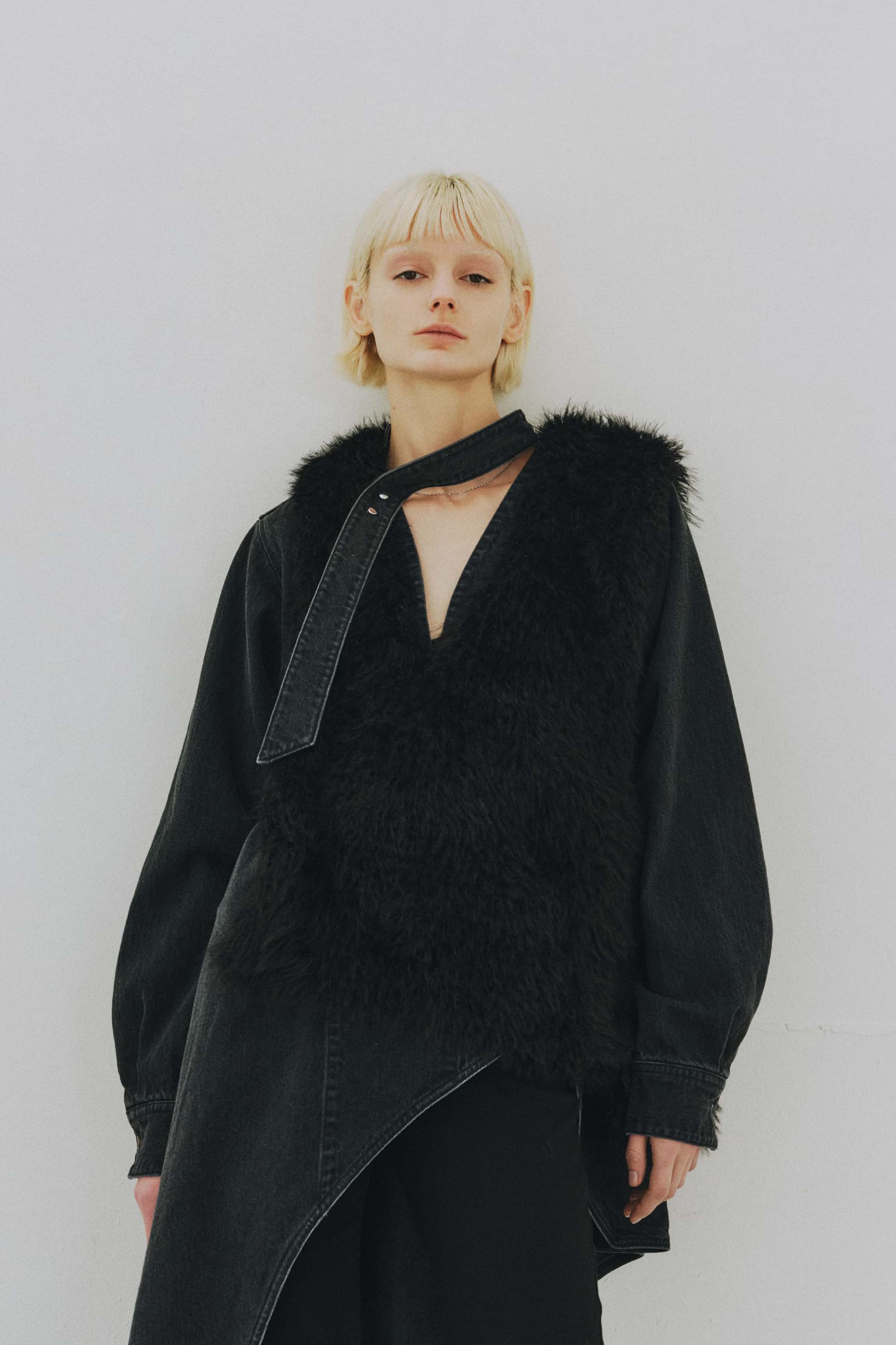 Asymmetrical Faux Fur Vest