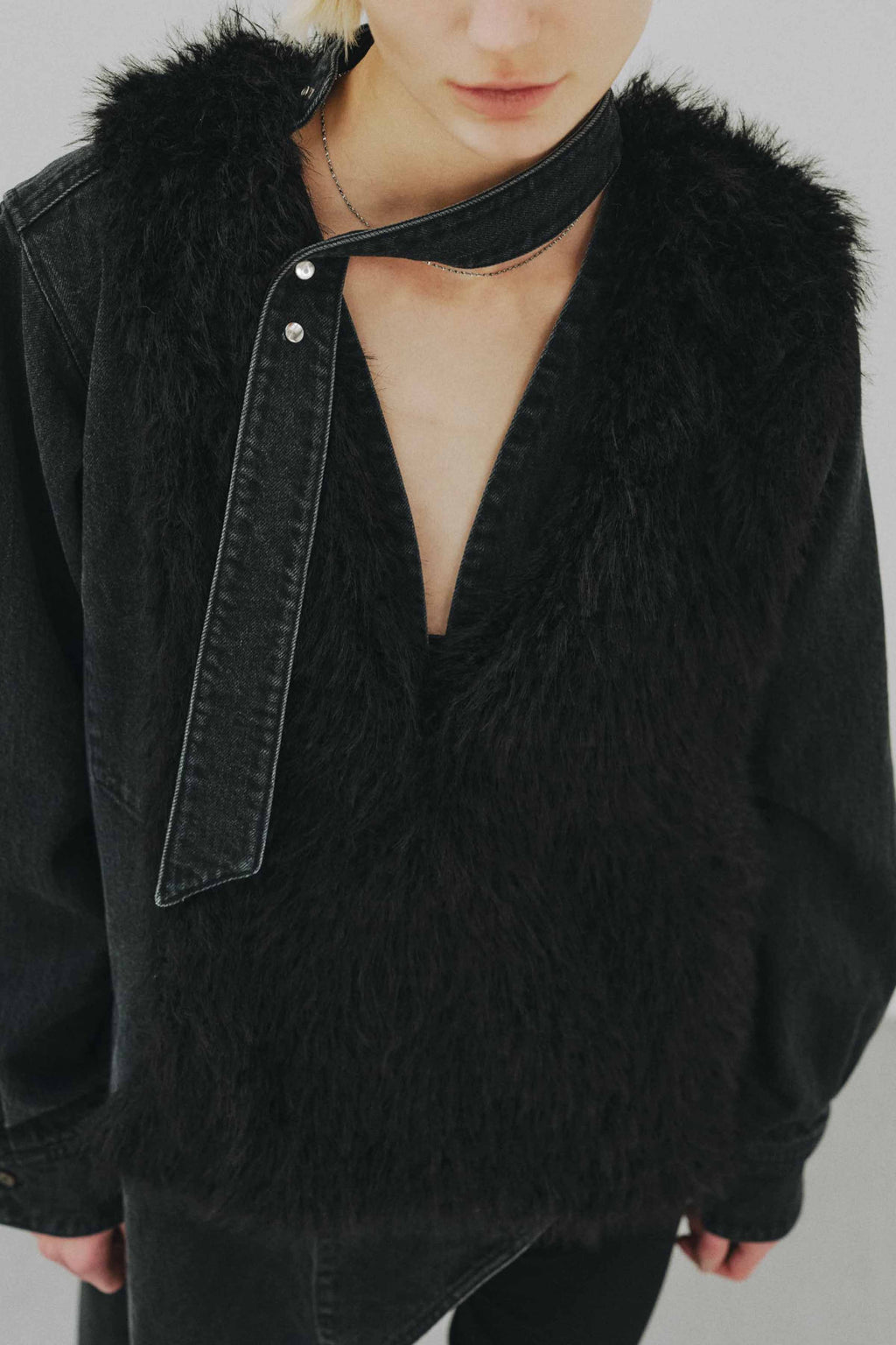 Asymmetrical Faux Fur Vest